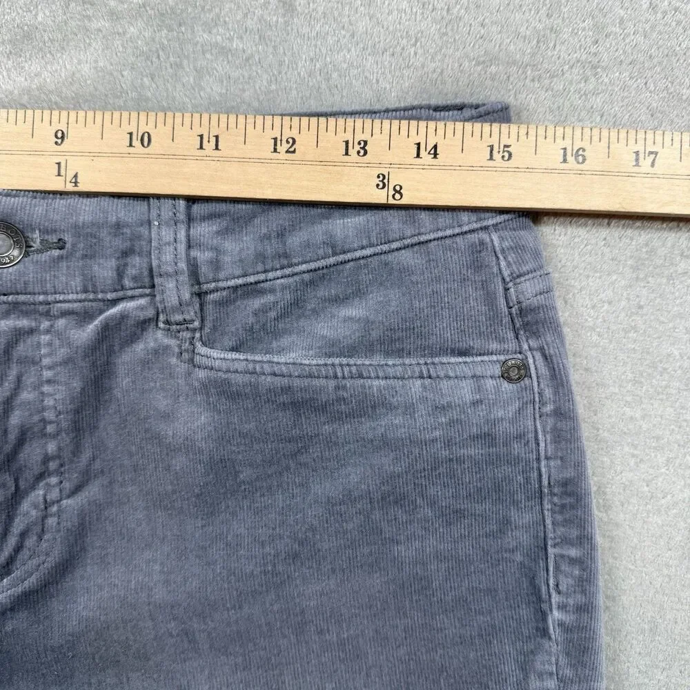 High Rise Straight Leg Velveteen Pant Solid Women’s 8P Grey Office Casual